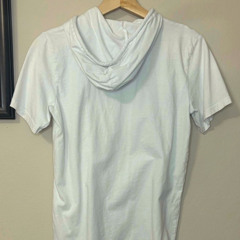 White Sequin Skull Hoodie short sleeve Federation Rebel Youth Cult- Size 16 - Picture 4 of 7